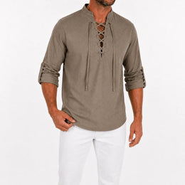 Caspian Men’s Relaxed-Fit Lace-Up Shirt