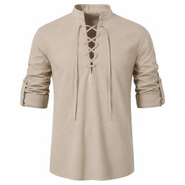 Caspian Men’s Relaxed-Fit Lace-Up Shirt