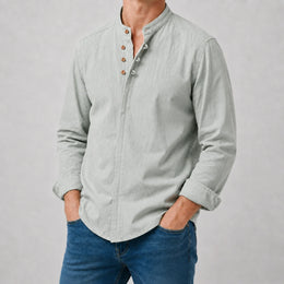 Kyoto - Men's Ultra Comfortable Band Collar Shirt