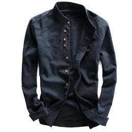 Kyoto - Men's Ultra Comfortable Band Collar Shirt