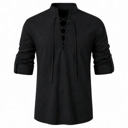Caspian Men’s Relaxed-Fit Lace-Up Shirt