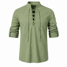 Caspian Men’s Relaxed-Fit Lace-Up Shirt