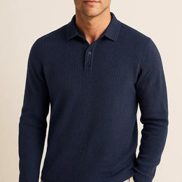 Lusso - Men's Ultra Comfortable Long Sleeve Polo Shirt