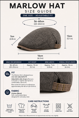 Marlow - Men's Ultra Comfortable Herringbone Cap